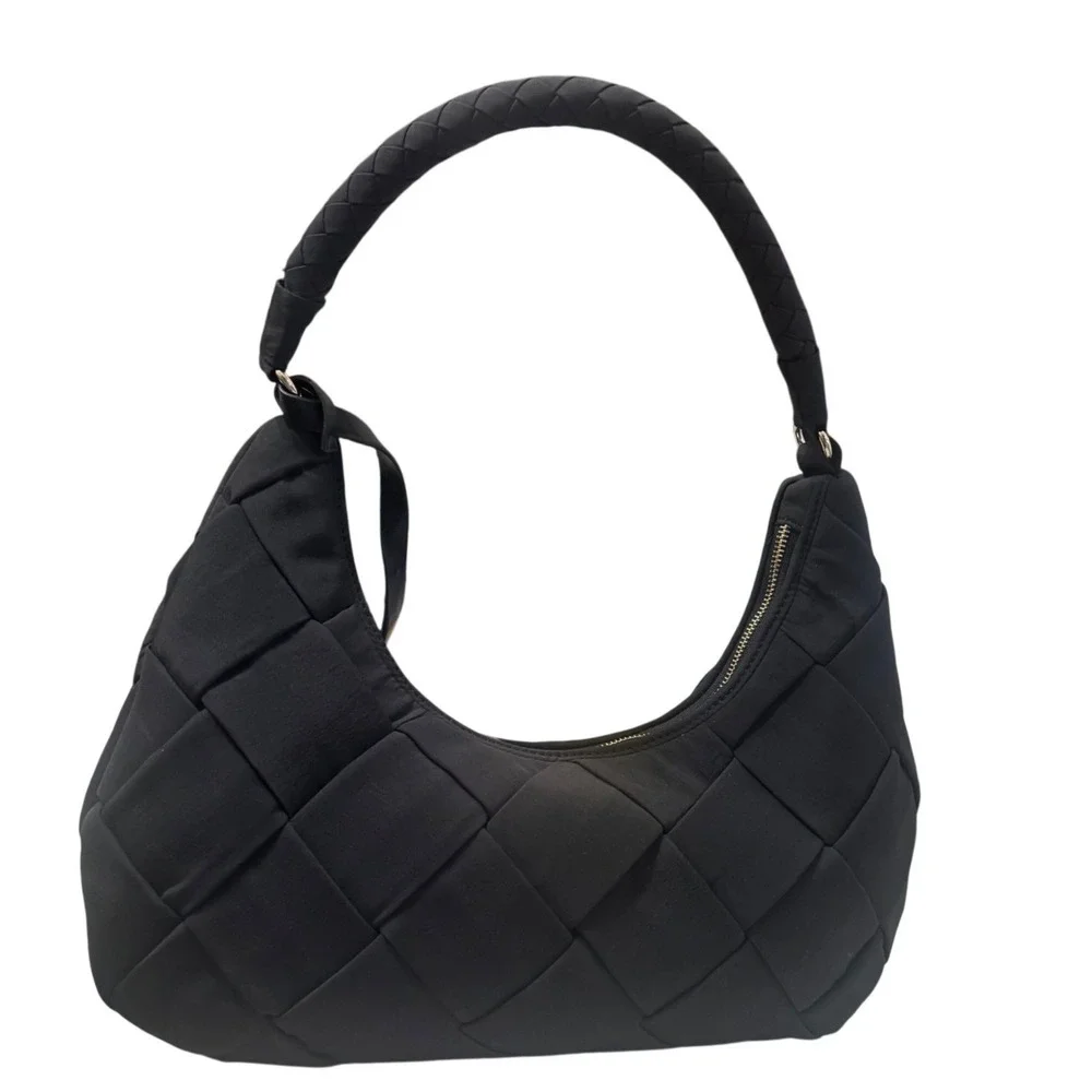 Jason Wu Nylon Woven Hobo Shoulder Bag Womens Medium Black NWOT  Braided Strap